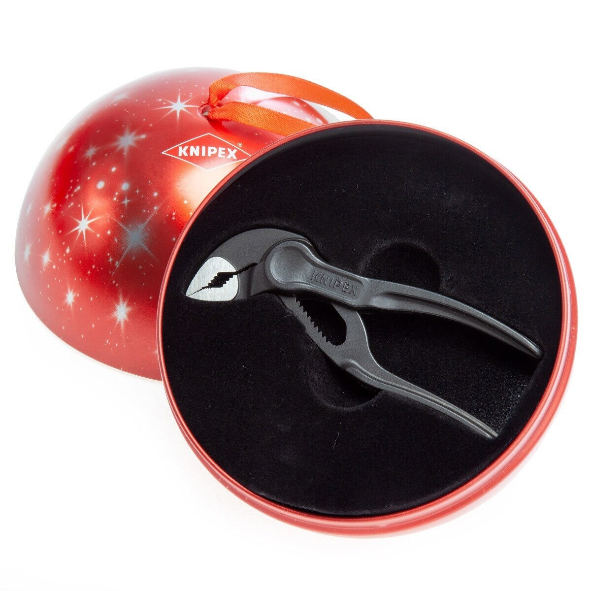 The red KNIPEX-branded Xmas Bauble, a perfect collectible gift for a tradesperson in New Zealand.
