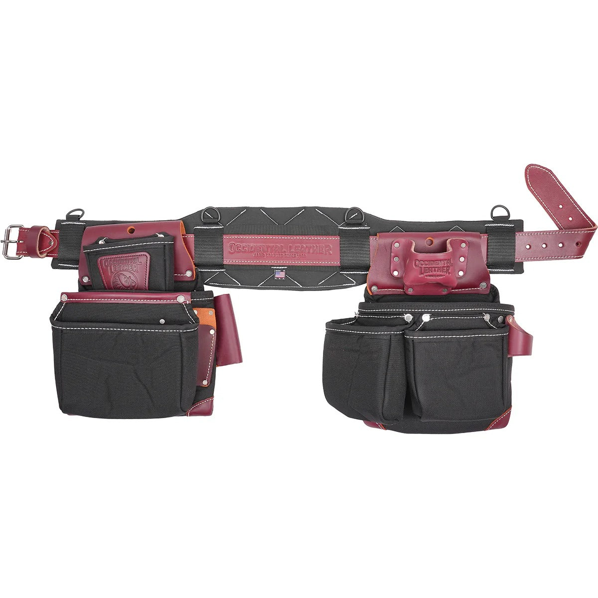 Occidental Leather ProFORMANCE OxyLights Framer tool belt setup in black.