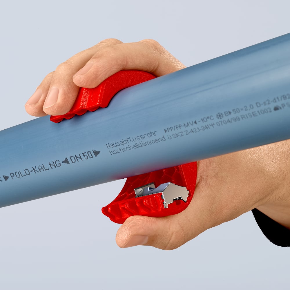 Cortador Knipex BiX para tuberías de plástico y manguitos de sellado