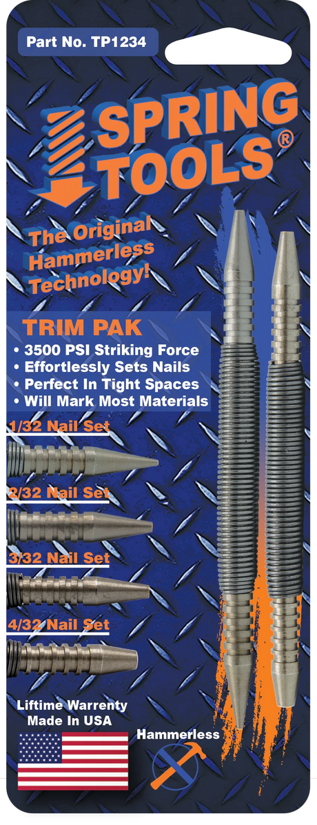 Easily set or finish any nail or brad with the Trim pak TP1234. 3500 PSI of striking force at your finger tips, this tool set will help you work efforlessly. Grab yours today from www.sigtools.co.nz