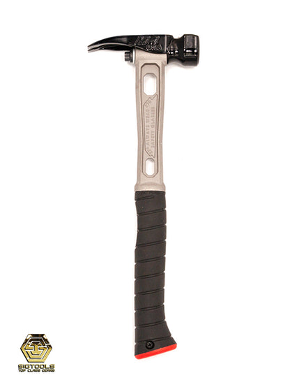 left side view of the Martinez M4 Titanium Handle 12oz Smooth Steel Head Finish Hammer with curved handle from Sigtools