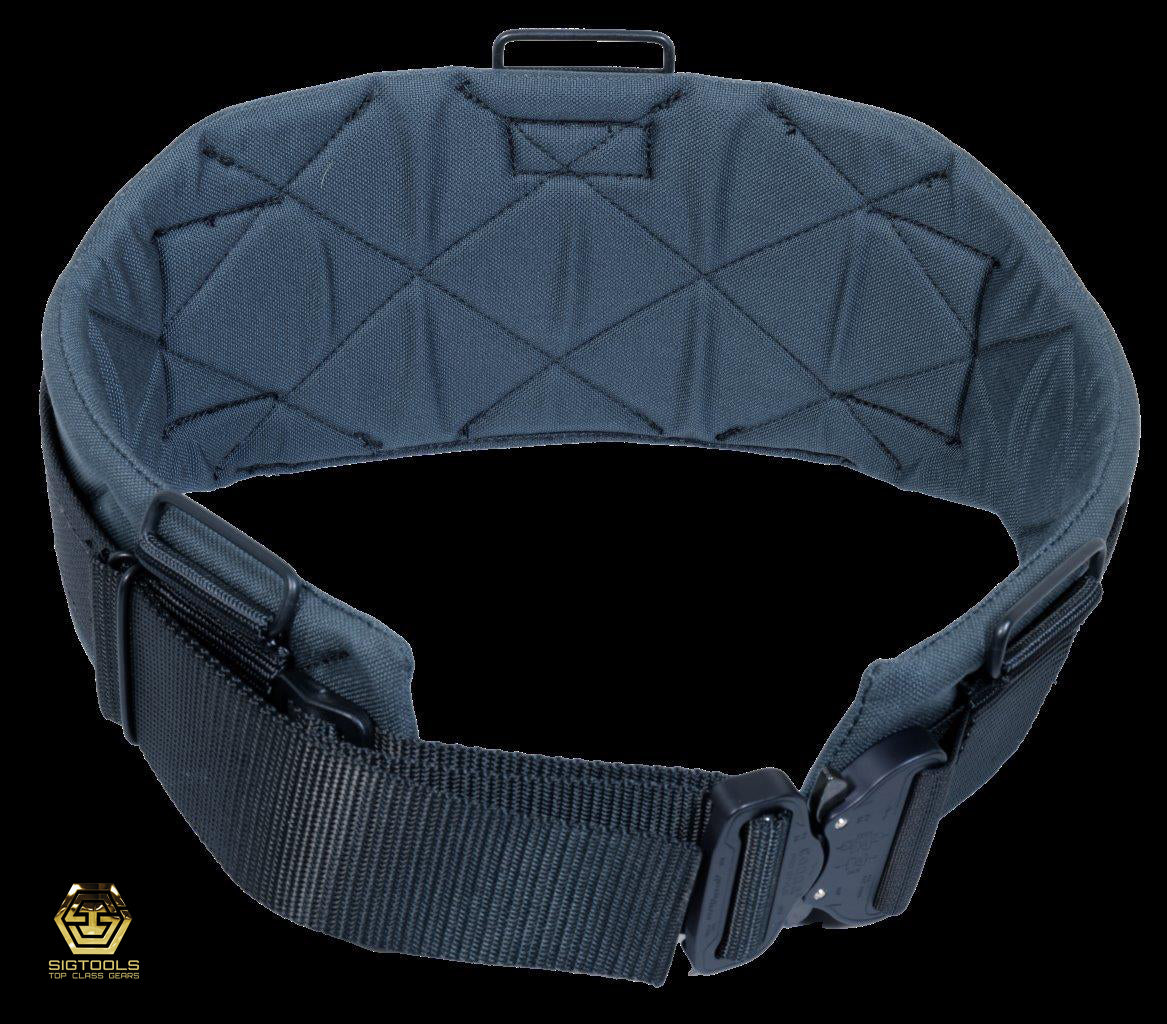 A Gunmetal Grey Badger Belt, securely fastened at the back, designed for efficient organization and storage of various tools and accessories.