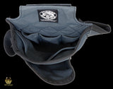 A top view of the gunmetal [Badger] trim set tool bag, emphasising the pockets and compartments for organising and storing trimmer tools and accessories
