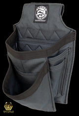 Side view of pockets on Gunmetal grey-coloured Trimmer Fastener bag, designed for convenient and organised storage of trimmer tools.