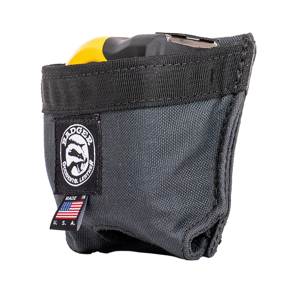 Badger Tape Holster with a tape measure securely stored inside