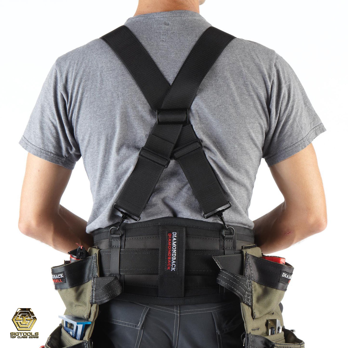 "Rear view of the Diamondback Basic Suspenders - Reliable Support for Your Work Gear"