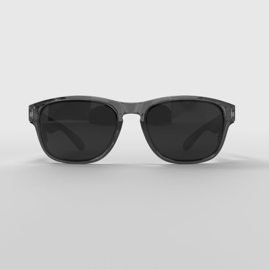 Hyspecs Transparent ICON Series w/ Grey Polarized Lens & Side Shields