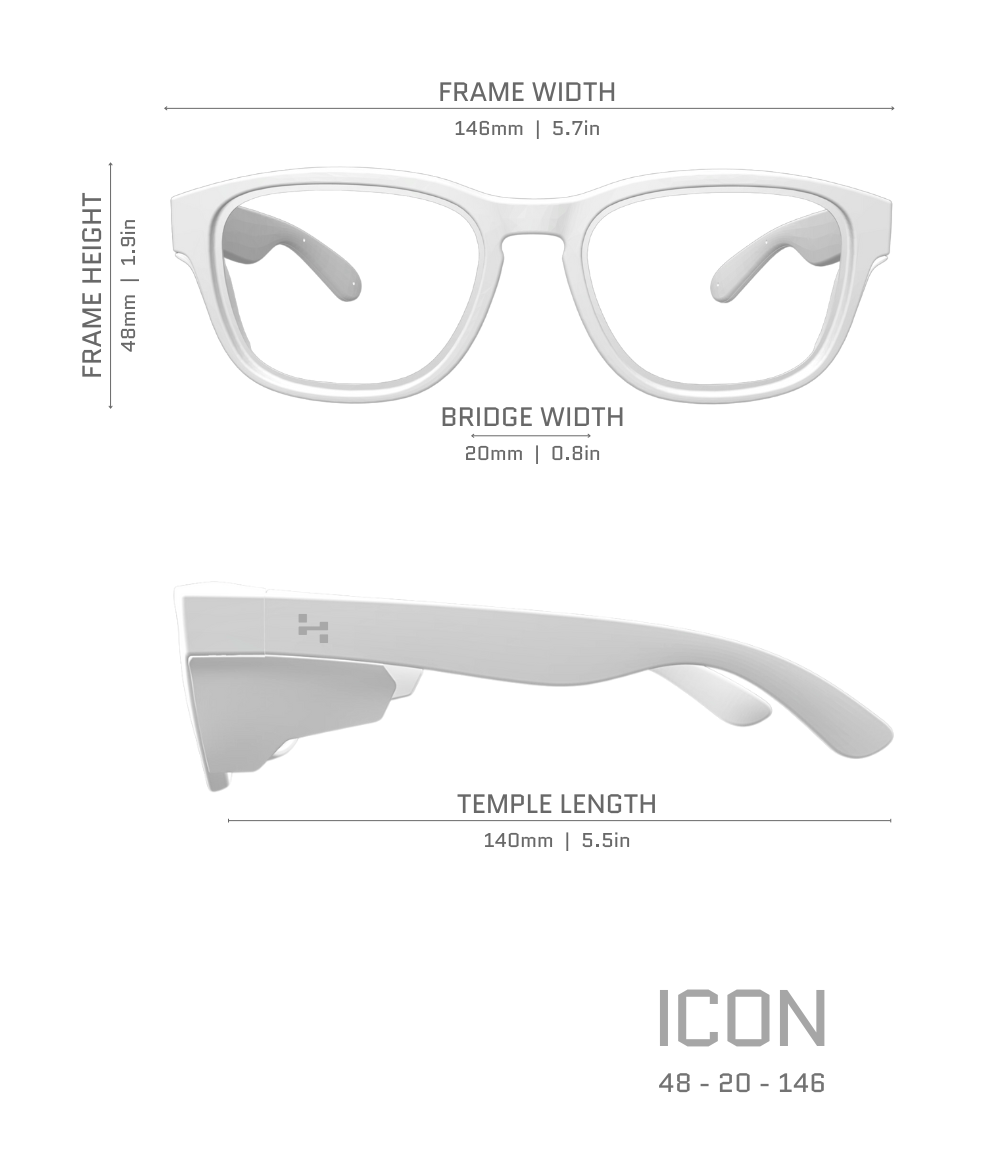 Hyspecs Transparent ICON Series w/ Grey Polarized Lens & Side Shields