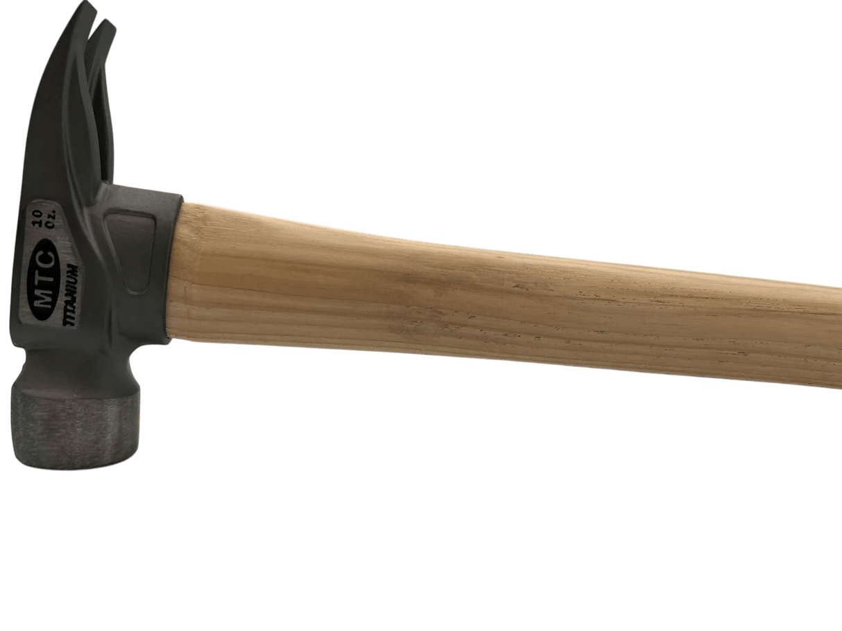 MTCTool - Cabeza de titanio de 10 oz con acabado en punta y mango de madera de 14"