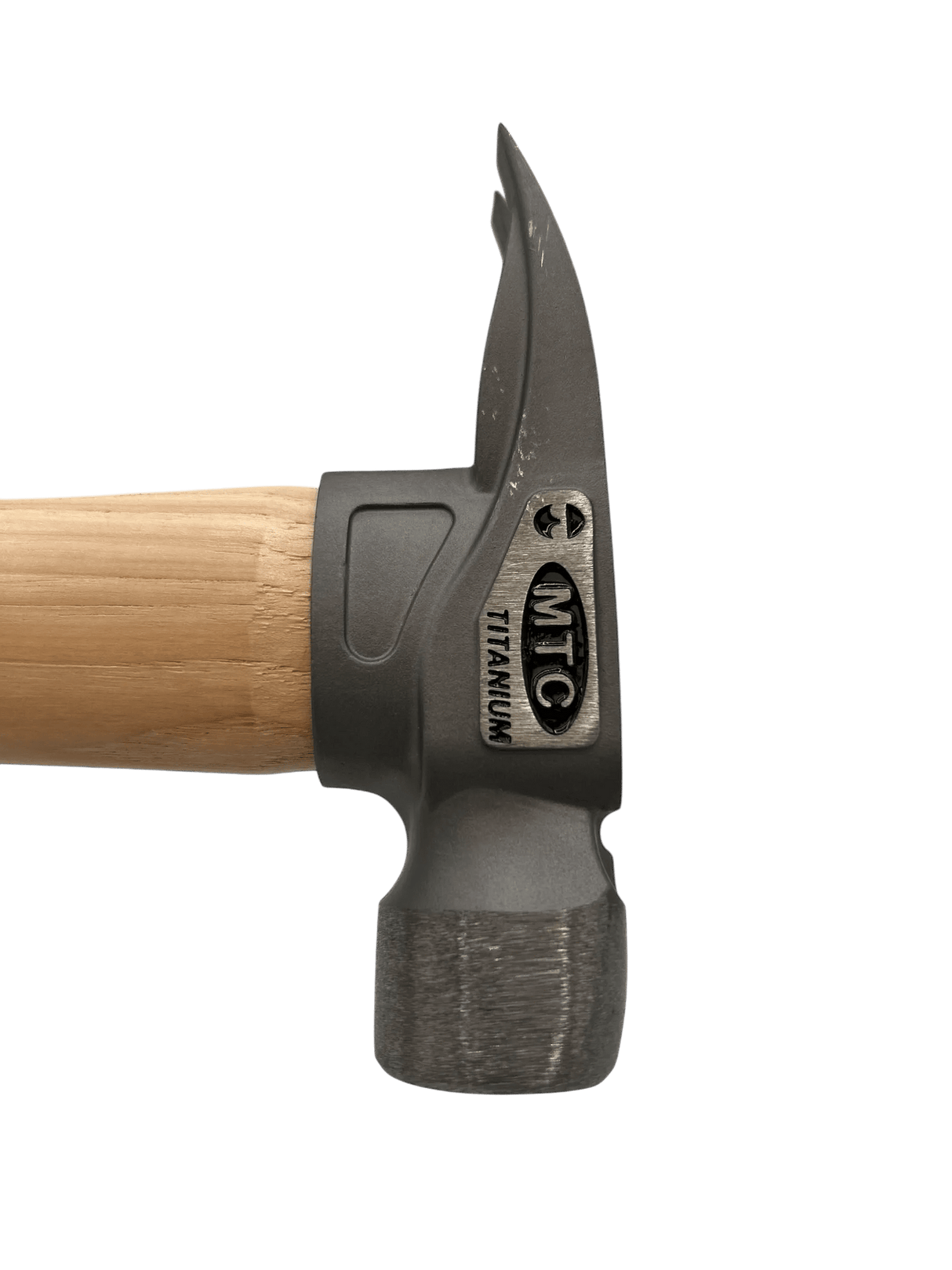 MTCTool - Cabeza de titanio de 10 oz con acabado en punta y mango de madera de 14"
