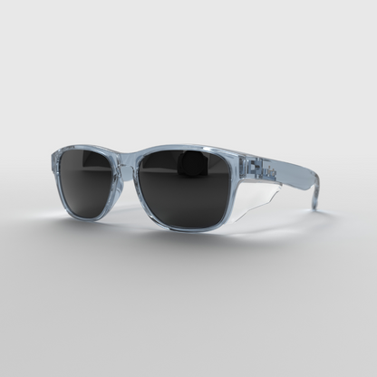 Hyspecs Transparent ICON Series w/ Grey Polarized Lens & Side Shields