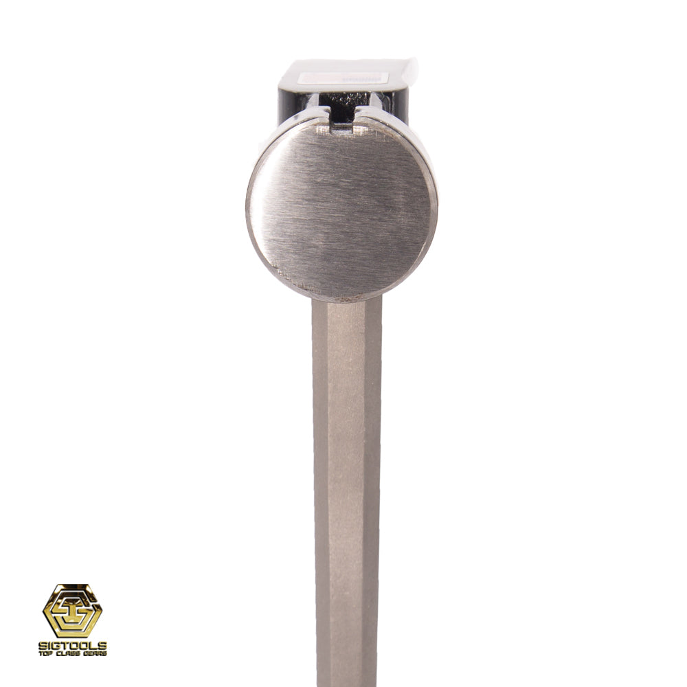 Close-up of Martinez M1  smooth face steel head.