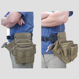 A DURAWORK Hammer Sleeve Dura 304 on a tool belt, showing the smooth, angled draw of a hammer