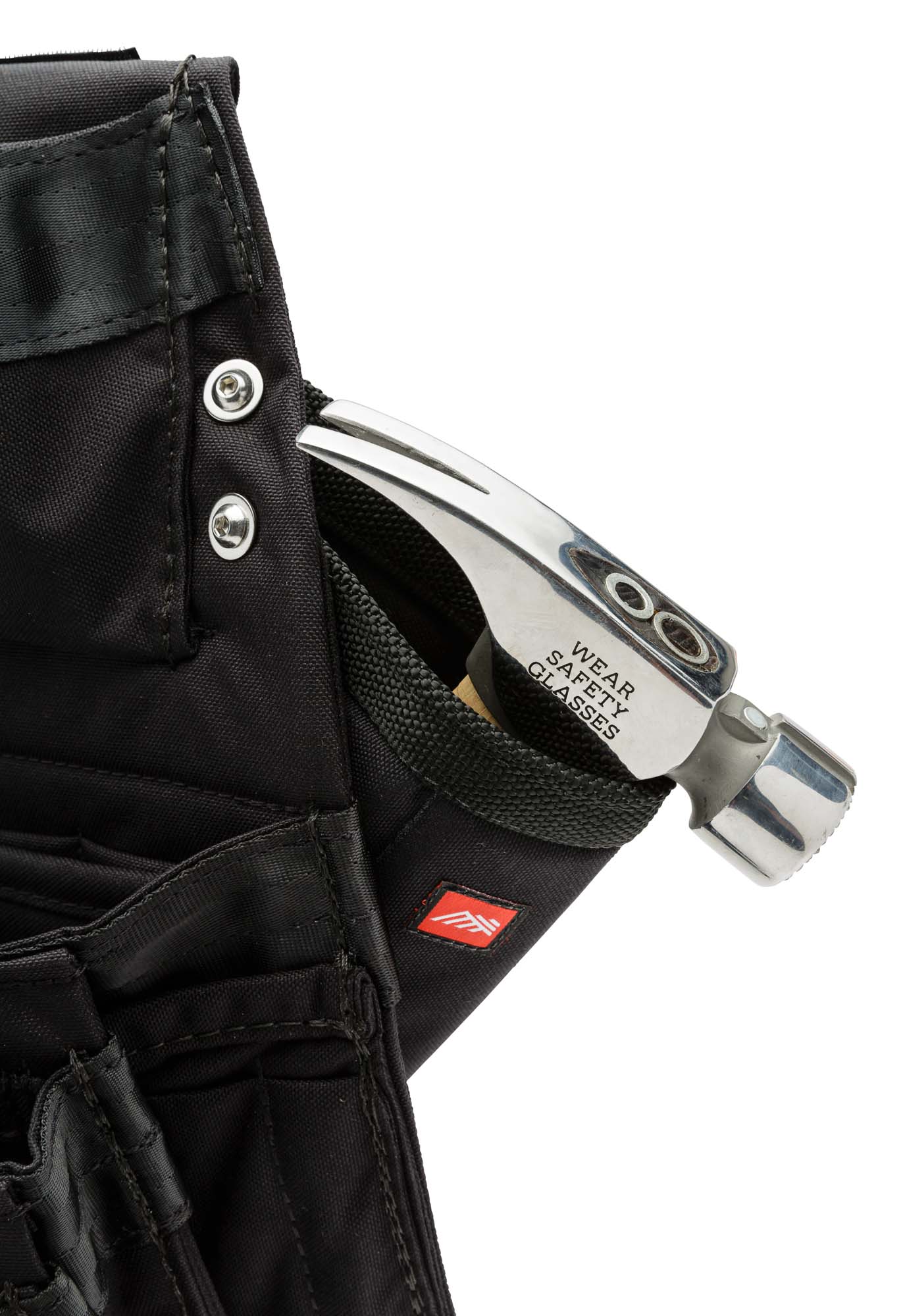 The Diamondback Hammer Holster front mounted on pouch hammer loaded