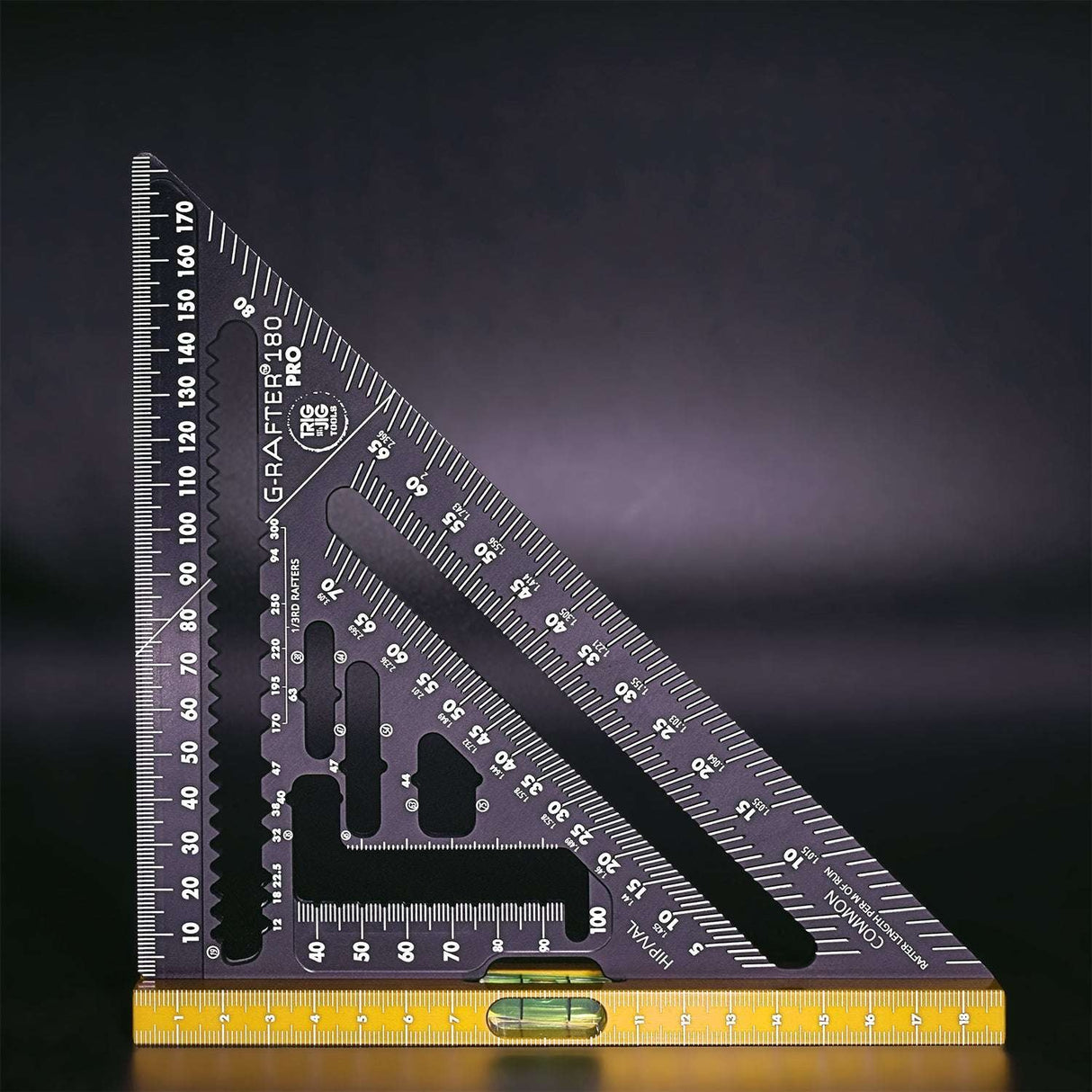 TrigJig G-Rafter 180 PRO Square - Metric Speed Square with Spirit Level