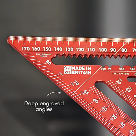 Deep CNC Engraved Scales on TrigJig Rafter Square