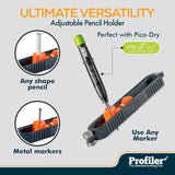Close-up of the Pica-Dry 3030 Pencil inserted into the Profiler+ tool holder for accurate marking.