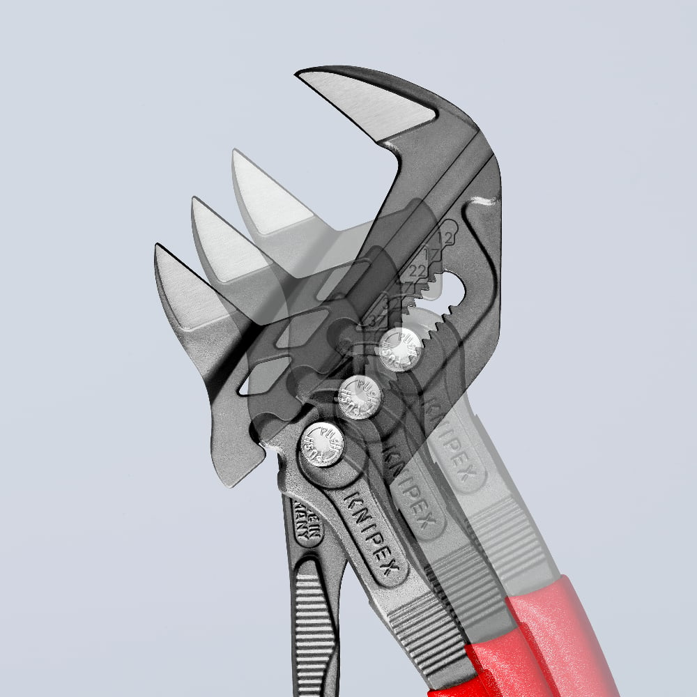 Adjustable KNIPEX Pliers Wrench offers strong grip and precision with 19 settings.