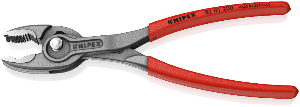 Durable KNIPEX TwinGrip Slip Joint Pliers with ergonomic, non-slip plastic handles.