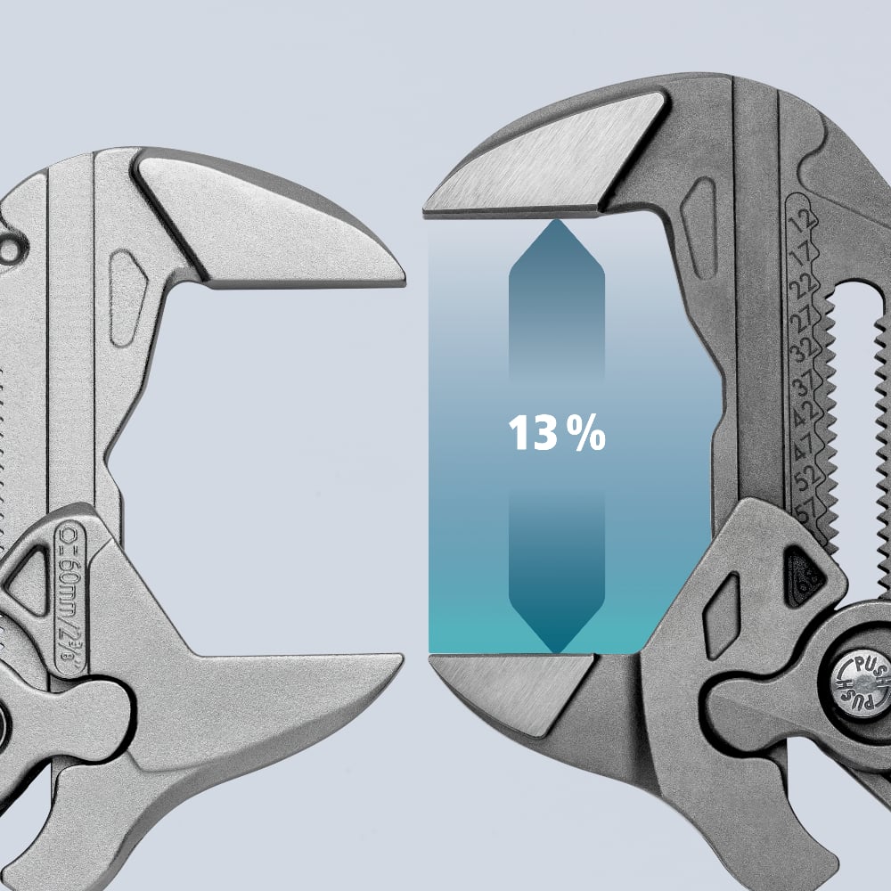 Durable KNIPEX Pliers Wrench 86 01 300 with black atramentized finish and polished head.