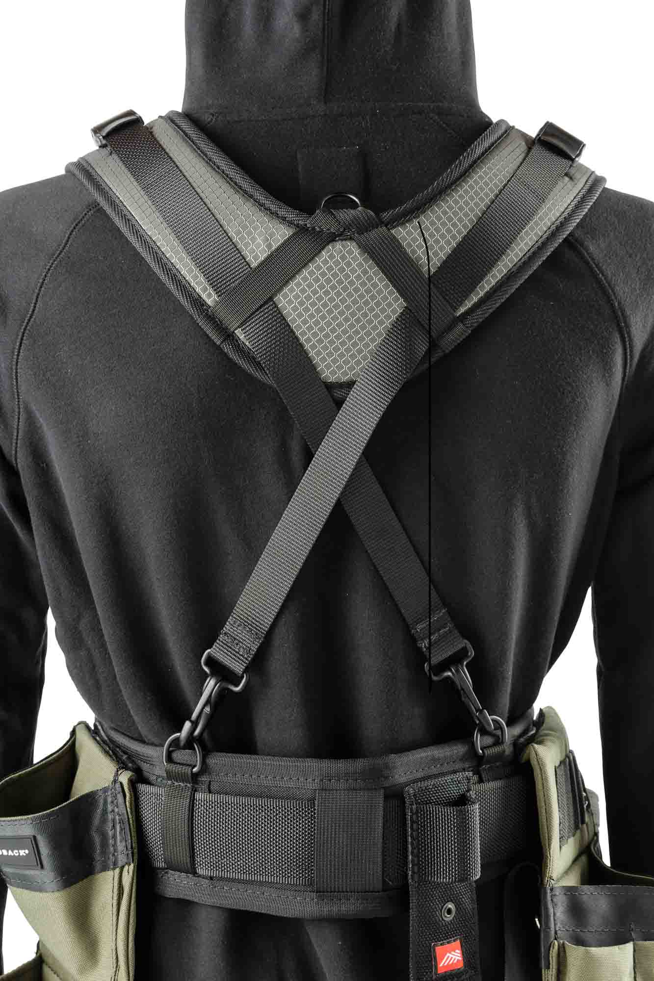 Diamondback's premium Deluxe Suspenders with enhanced comfort padding, shoulder lock adjustments, and compatibility with 4"-6" and Cavetto belts