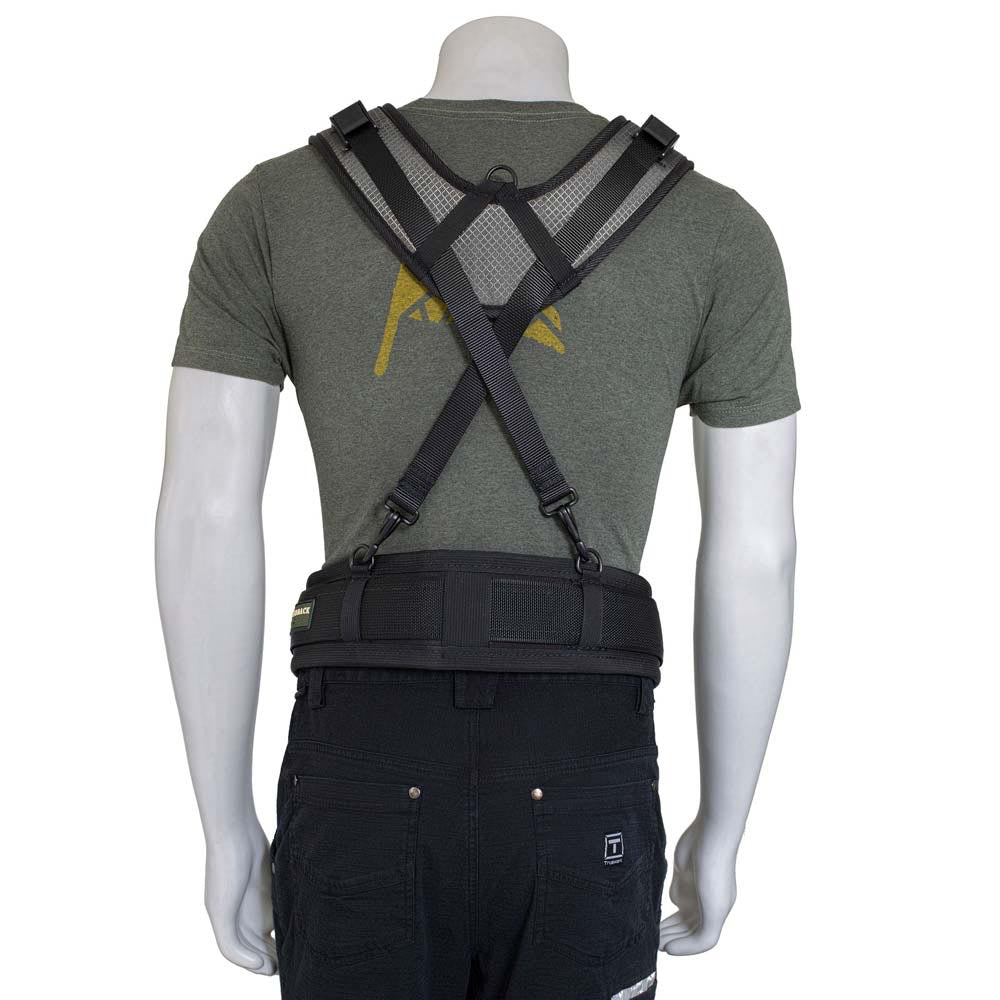Diamondback's premium Deluxe Suspenders with enhanced comfort padding, shoulder lock adjustments, and compatibility with 4"-6" and Cavetto belts