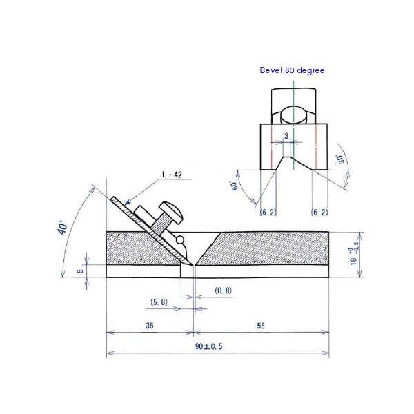 Cepillo de mano Kakuri Mini de ébano n.° 13 con bisel de 65 grados
